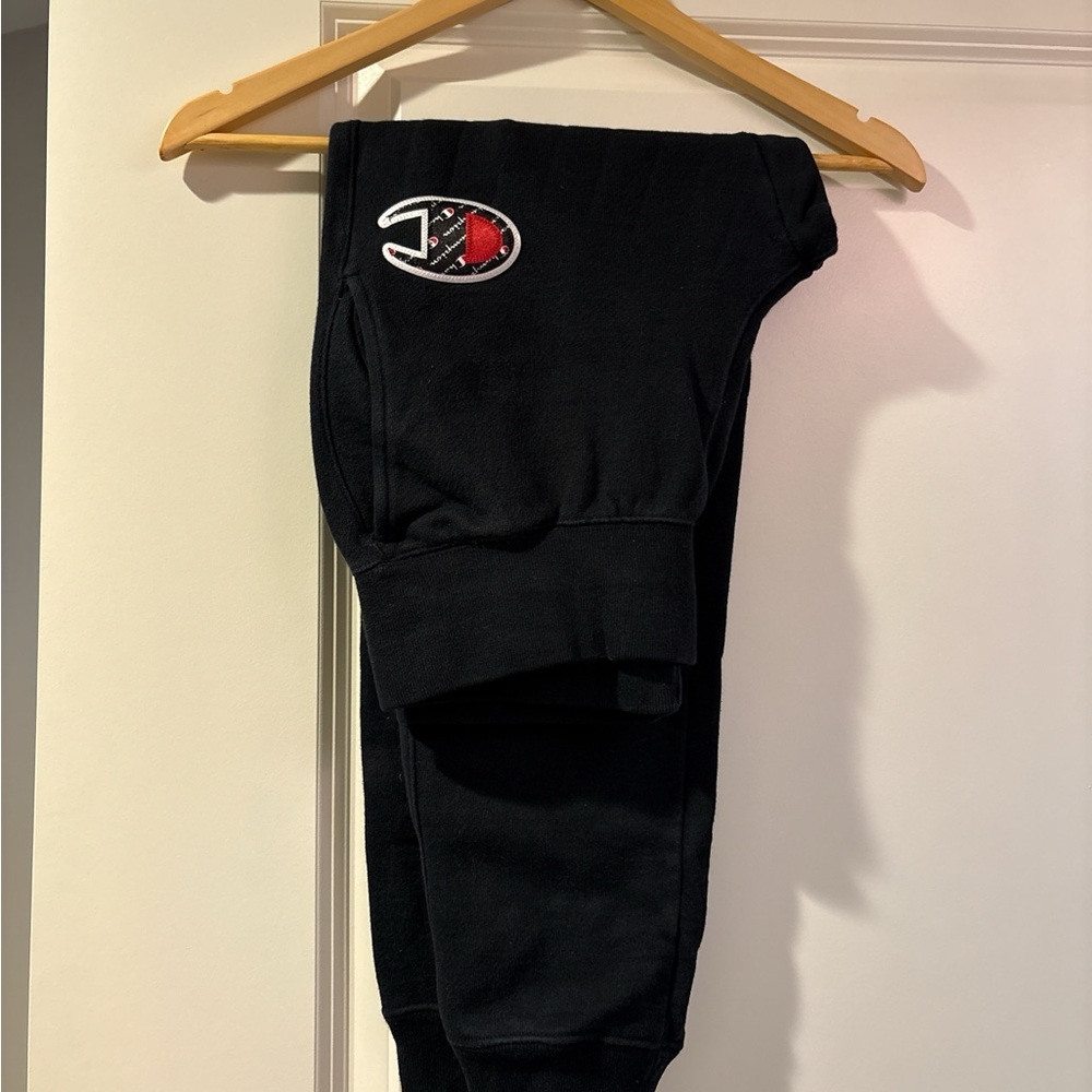 Champion Black Sweatpants with Logo